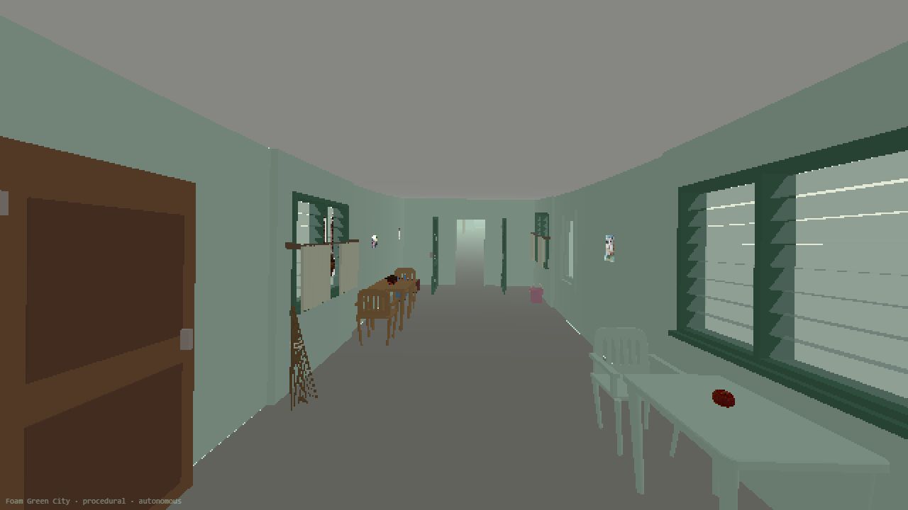Foam Green City procedural 3D walkthrough