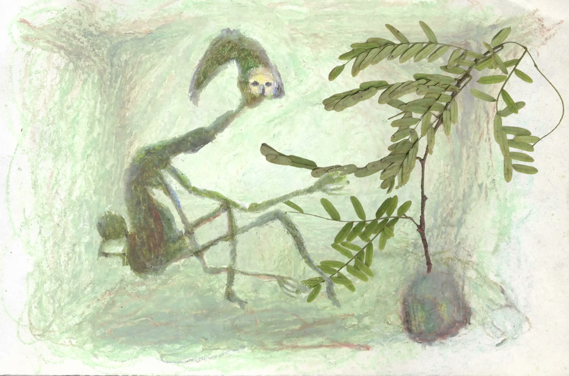Harvests Happen animated oil pastel goblin scene