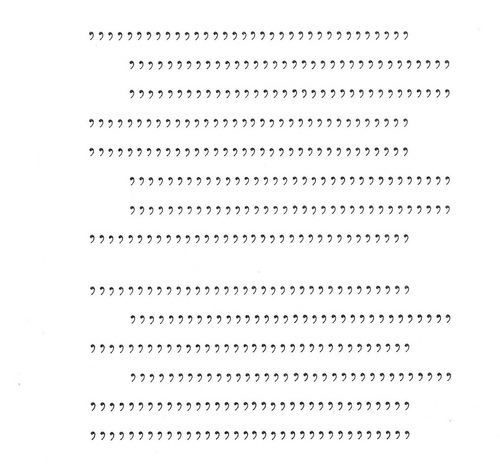 José Garcia Villa's Centipede Sonnet, formed largely from repeated punctuation marks.