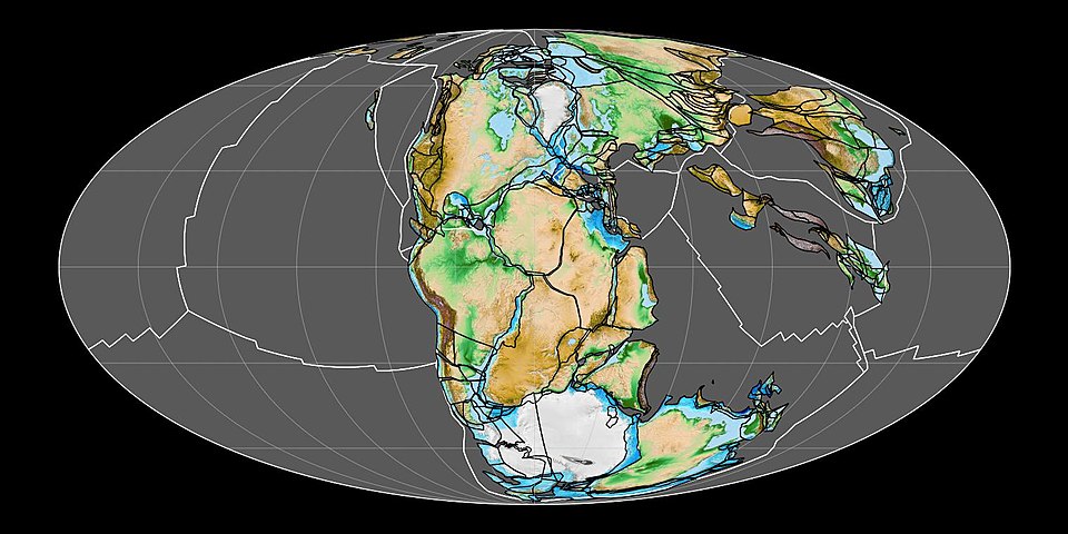 map of the supercontinent Pangaea